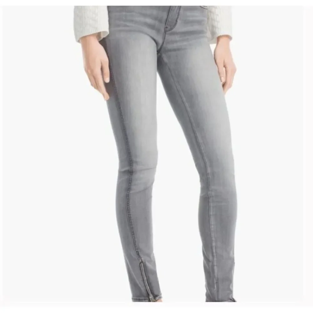 White House Black Market WHBM Grey Skinny Skimmer Jeans 0 Waist 28